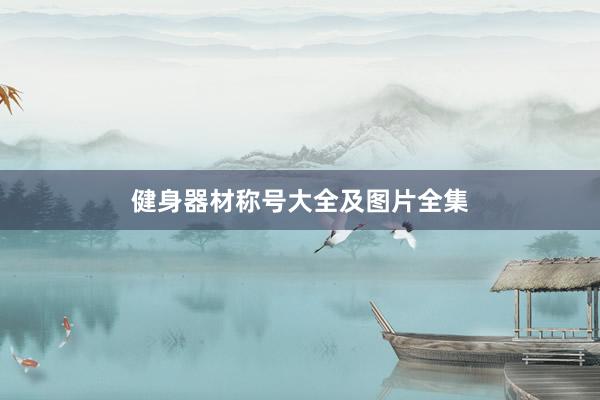 健身器材称号大全及图片全集